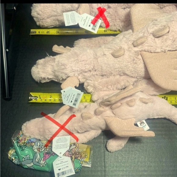 BNWT JellyCat Rose Medium Dragon, VHTF 26”, TAIL UNFURLED/ 20” FURLED ORIGINAL - Picture 7 of 12